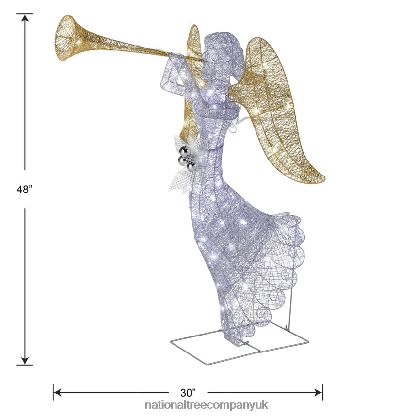 decoration | National Tree Company 48\ Silver Angel Decor with White LED Lights F2L4F668